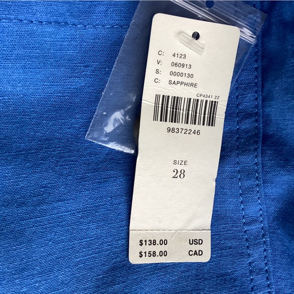 Anthropologie COLETTE Full-Length Linen Pants Maeve NEW 28 Blue - Picture 14 of 16